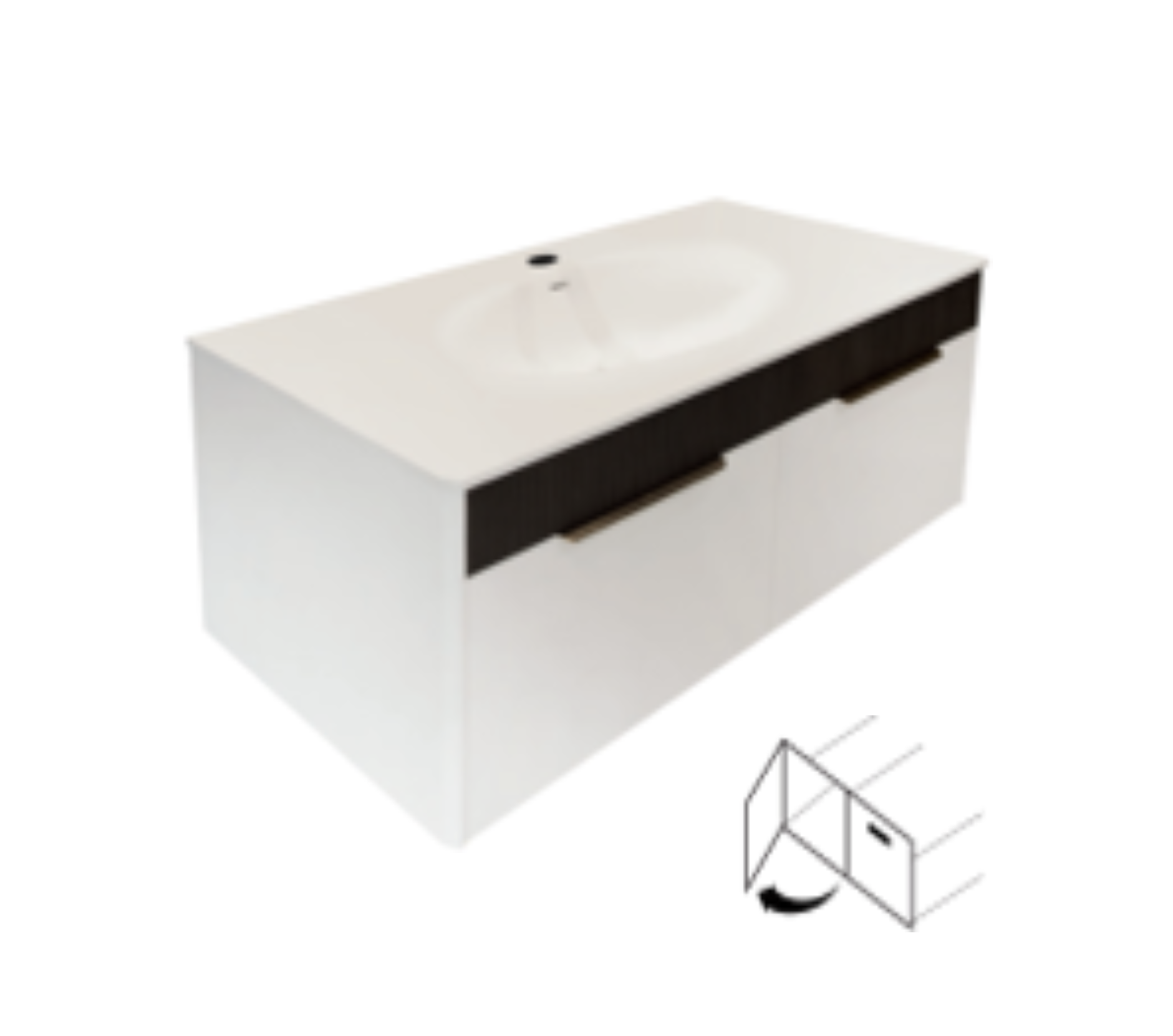 Bathroom Cabinet With Double Drawer Only - Door Pull Out Type