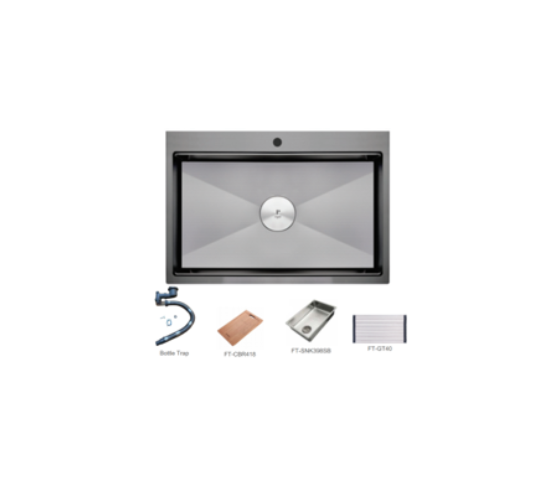 Anti Scratched Insert Type Single Bowl Kitchen Sink C/W Tap Hole, Bottle Trap & Waste